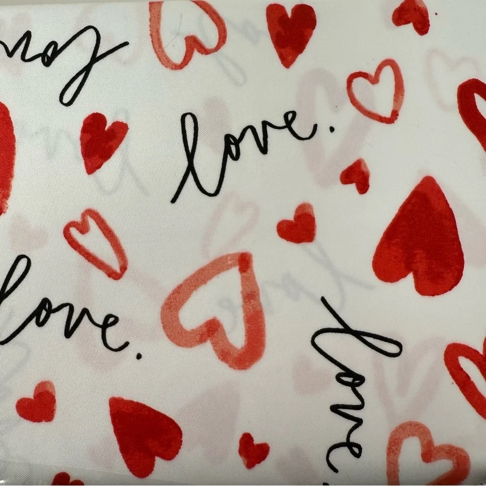 Rae Dunn Twin sheet set Love heart Valentines Day red white NWT